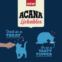Acana Lickables Skin & Coat Chicken & Tuna Recipe Cat Treats, 2.5 Oz, 5 Count -Mutts And Co-us 5AcanaLickablesSkin CoatChicken TunaRecipeCatTreats 2.5oz 5count