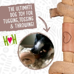 HuggleHounds Huggle-Hide Knotted Natural Leather Bone Dog Toy -Mutts And Co-us 5HuggleHoundsHuggle HideKnottedNaturalLeatherBoneDogToy