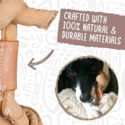 HuggleHounds Huggle-Hide Knotted Natural Leather Bone Dog Toy -Mutts And Co-us 6HuggleHoundsHuggle HideKnottedNaturalLeatherBoneDogToy