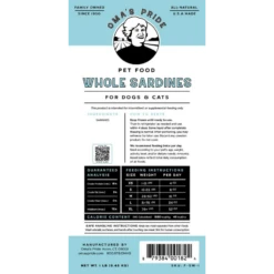 Oma's Pride Whole Sardine Raw Frozen Dog & Cat Food -Mutts And Co-us 7Oma sPrideWholeSardineRawFrozenDog CatFood