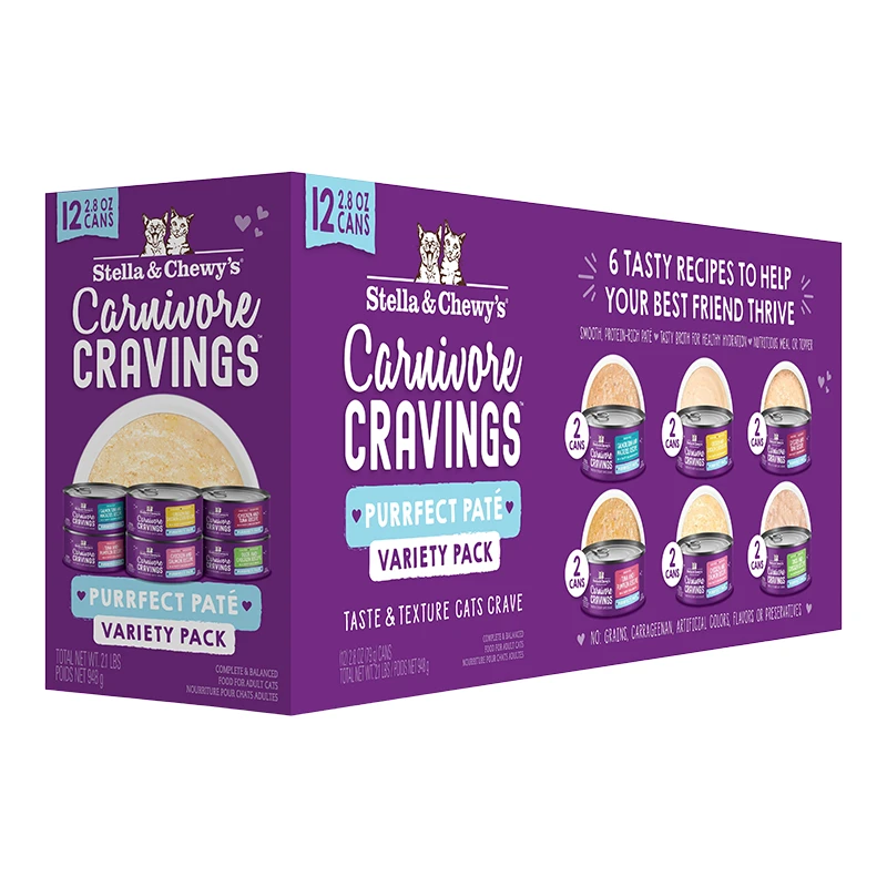 Stella & Chewy's Cat Carnivore Purrfect Pate Variety 12 Pack 2.8oz Canned Cat Food 3 Stella & Chewy's Cat Carnivore Purrfect Pate Variety 12 Pack 2.8oz Canned Cat Food