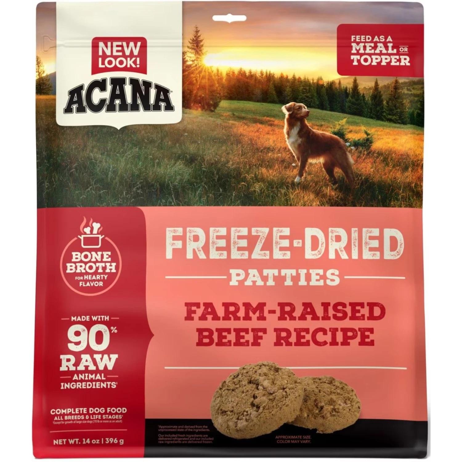 Acana Beef Recipe Patties Grain-Free Freeze-Dried Dog Food & Topper 14-oz 3 Acana Beef Recipe Patties Grain-Free Freeze-Dried Dog Food & Topper 14-oz