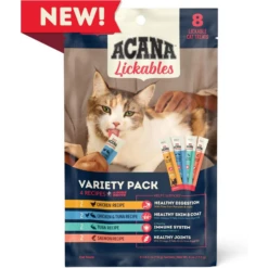 Acana Lickables Variety Pack Cat Treats, 4 Oz, 8 Count