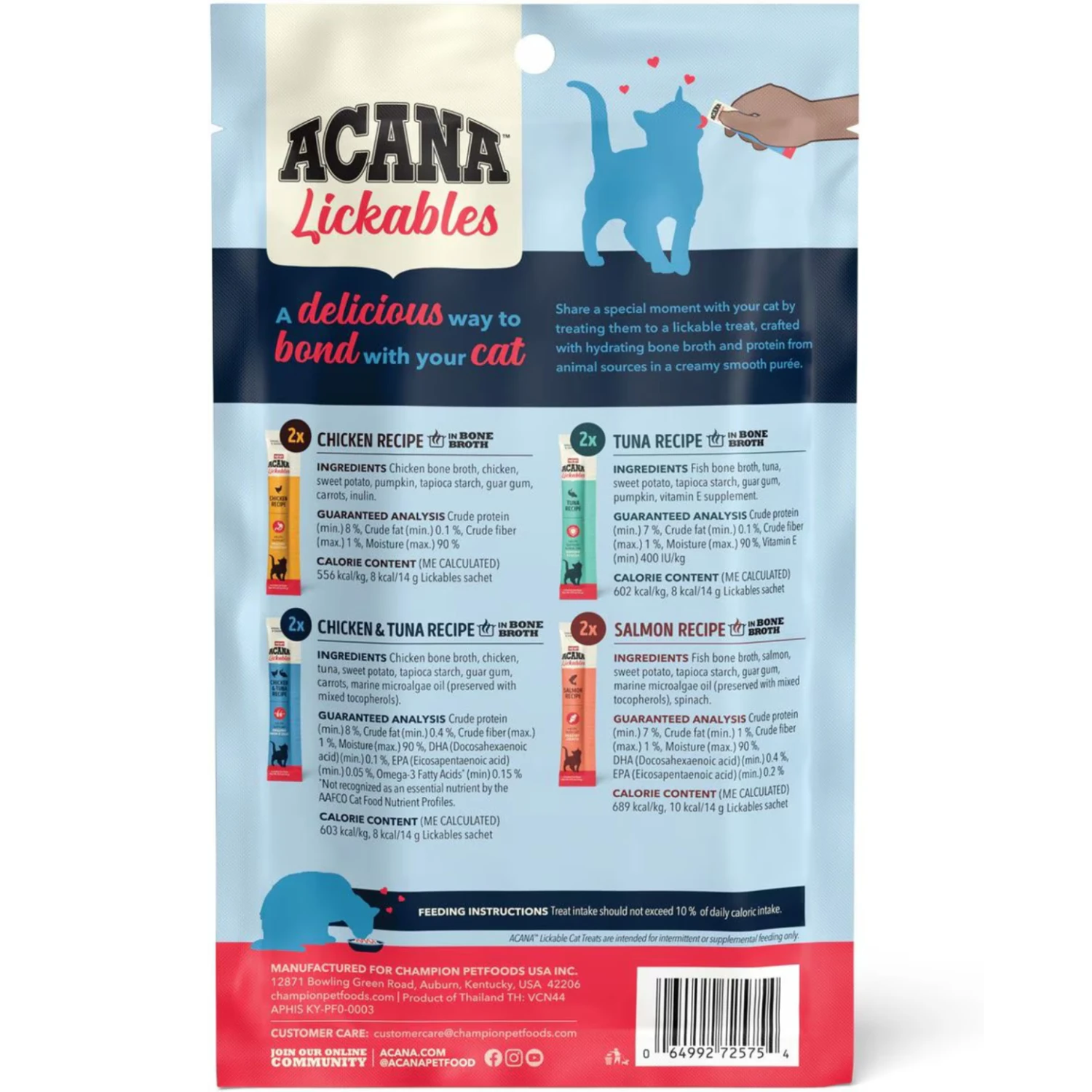 Acana Lickables Variety Pack Cat Treats, 4 Oz, 8 Count 4 Acana Lickables Variety Pack Cat Treats, 4 Oz, 8 Count - Image 2