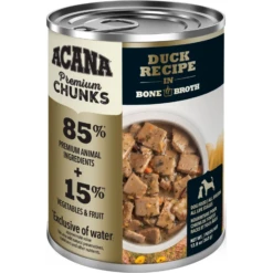 Acana Premium Chunks Duck Recipe In Bone Broth Canned Dog Food, 12.8-oz