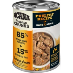 Acana Premium Chunks Poultry Recipe In Bone Broth Canned Dog Food, 12.8-oz