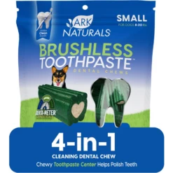 Ark Naturals Brushless Toothpaste Small Dental Dog Treats, 12-oz