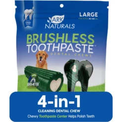 Ark Naturals Brushless Toothpaste Large Dental Dog Treats, 18-oz