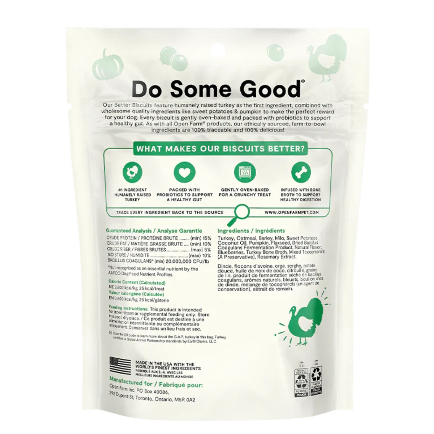 Open Farm Better Biscuits Dog Treats Turkey & Oatmeal 8 Oz 4 Open Farm Better Biscuits Dog Treats Turkey & Oatmeal 8 Oz - Image 2