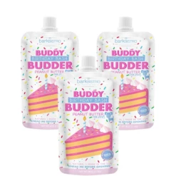 Bark Bistro Buddy Budder Birthday Bash Peanut Butter Squeeze Pack Dog Treat 4-oz
