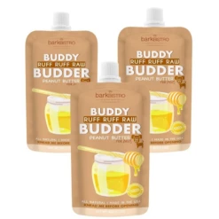 Bark Bistro Ruff Ruff Raw Budder Dog Peanut Butter Squeeze Packs 4oz
