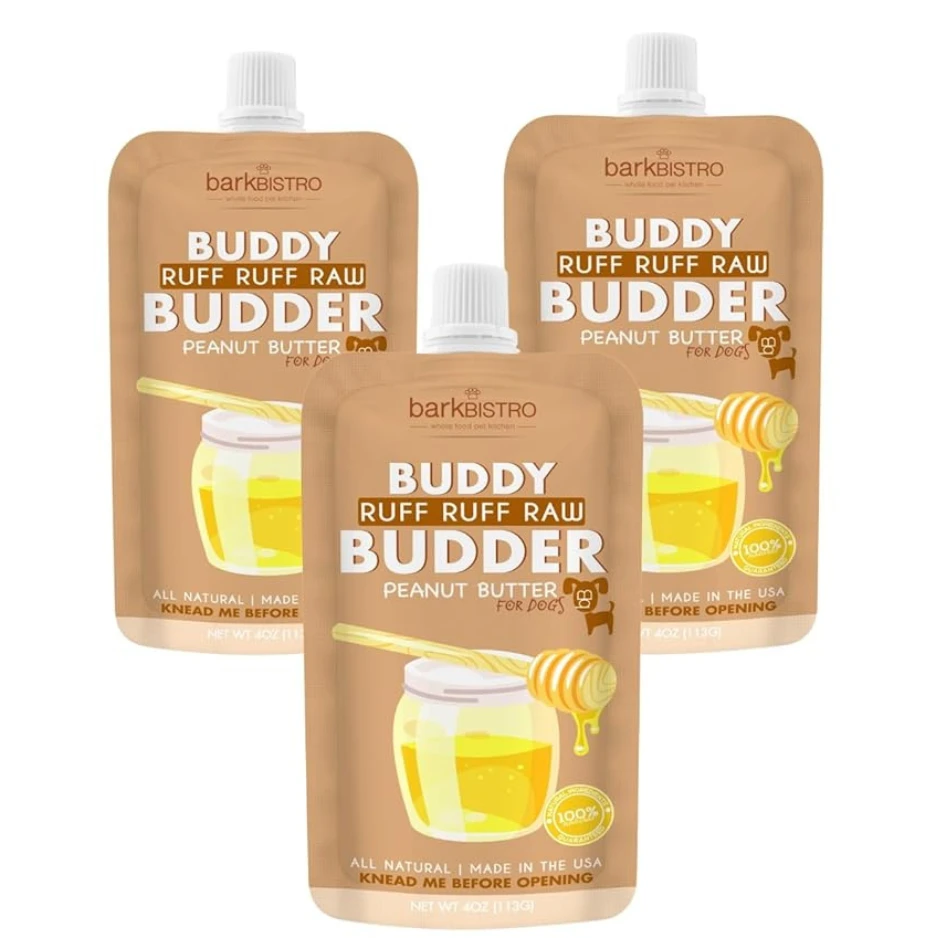 Bark Bistro Ruff Ruff Raw Budder Dog Peanut Butter Squeeze Packs 4oz 3 Bark Bistro Ruff Ruff Raw Budder Dog Peanut Butter Squeeze Packs 4oz