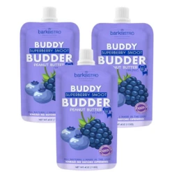 Bark Bistro Superberry Budder Dog Peanut Butter Squeeze Packs 4oz