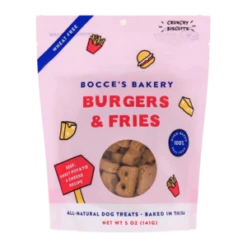 Bocce's Bakery Fast Food Biscuits Burgers & Fries Dog Treats 5 Oz