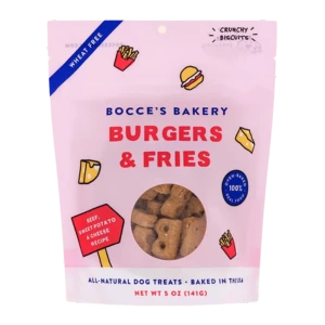 Bocce's Bakery Fast Food Biscuits Burgers & Fries Dog Treats 5 Oz 3 Bocce's Bakery Fast Food Biscuits Burgers & Fries Dog Treats 5 Oz