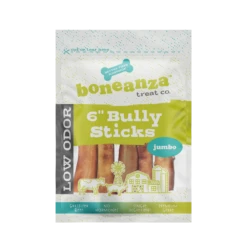 Boneanza Treat Co. Low Odor Jumbo Bully Stick 6" 5pk