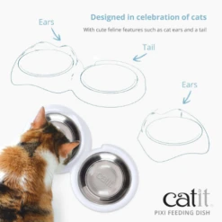 Catit PIXI Cat Feeding Dish White 12 Catit PIXI Cat Feeding Dish White -Mutts And Co-us CatitPIXICatFeedingDishWhite3