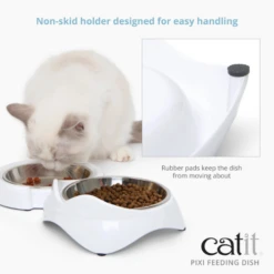Catit PIXI Cat Feeding Dish White 10 Catit PIXI Cat Feeding Dish White -Mutts And Co-us CatitPIXICatFeedingDishWhite5