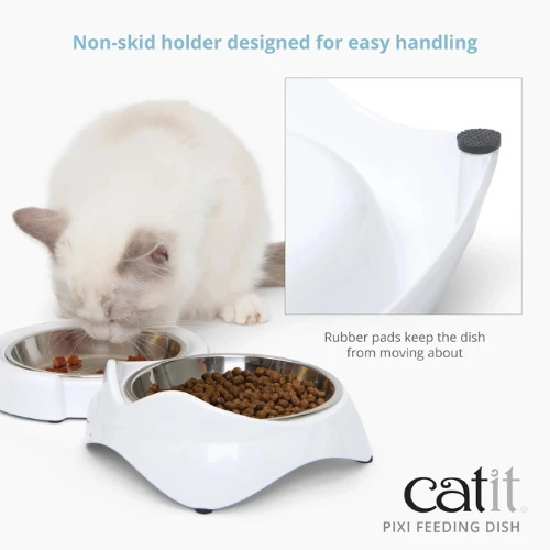 Catit PIXI Cat Feeding Dish White 5 Catit PIXI Cat Feeding Dish White - Image 3
