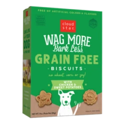 Cloud Star Wag More Bark Less Grain-Free Oven Baked With Chicken & Sweet Potatoes Crunchy Dog Treats 14 Oz