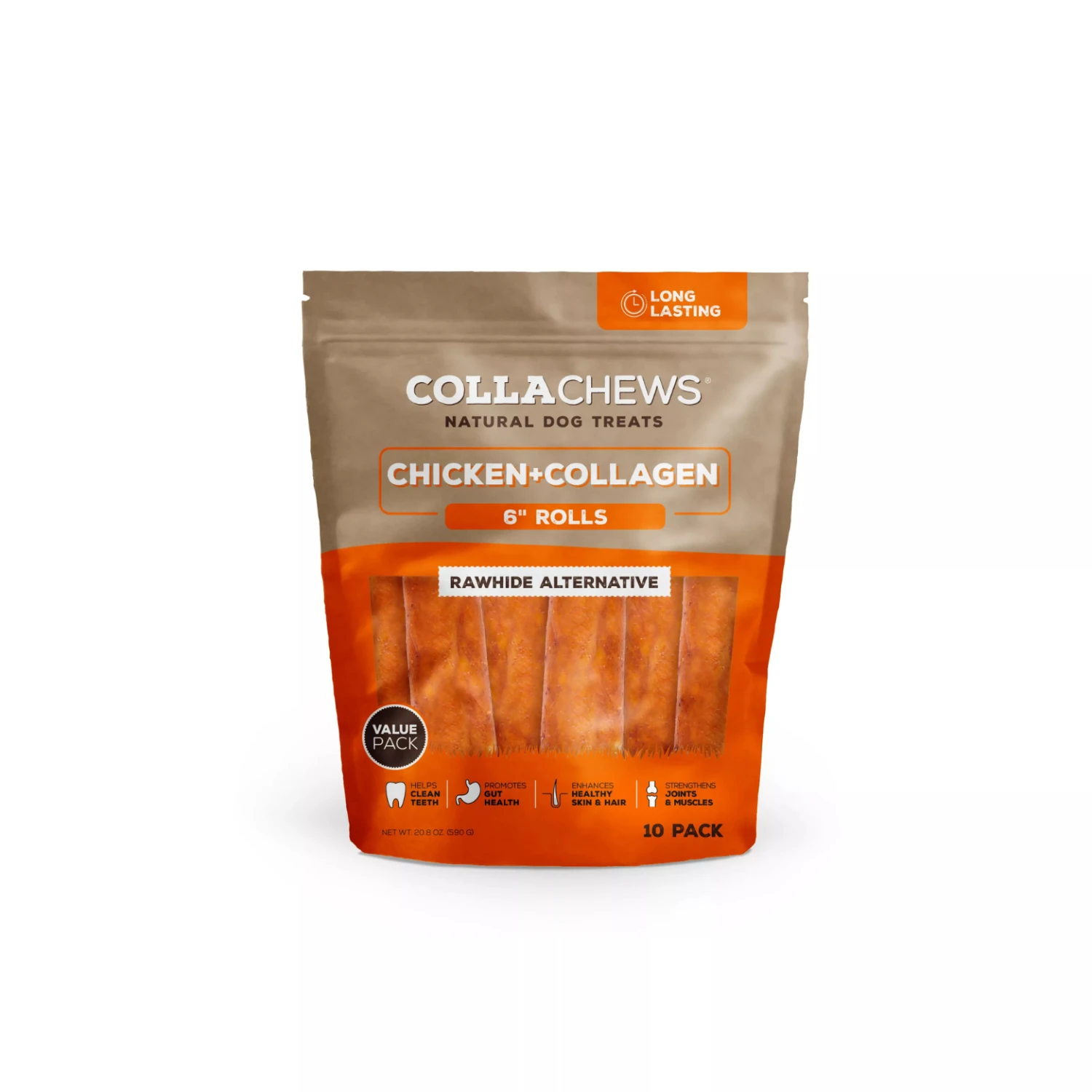 CollaChews Rawhide Alternative Collagen Chips Dog Treats Chicken 11oz 3 CollaChews Rawhide Alternative Collagen Chips Dog Treats Chicken 11oz
