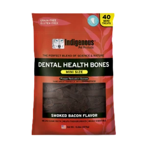 Indigenous Smoked Bacon Grain-Free Dental Dog Treats, Mini 40ct 3 Indigenous Smoked Bacon Grain-Free Dental Dog Treats, Mini 40ct
