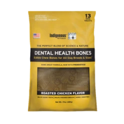 Indigenous Roasted Chicken Grain-Free Dental Dog Treats, Original 13ct