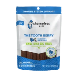 Shameless Pets The Tooth Berry Dental Sticks For Dogs, 7.2oz -Mutts And Co-us CopyofEcommPhotoTemplate 81