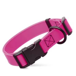Dogline Biothane Waterproof Dog Collar With Quick Release Buckle Pink