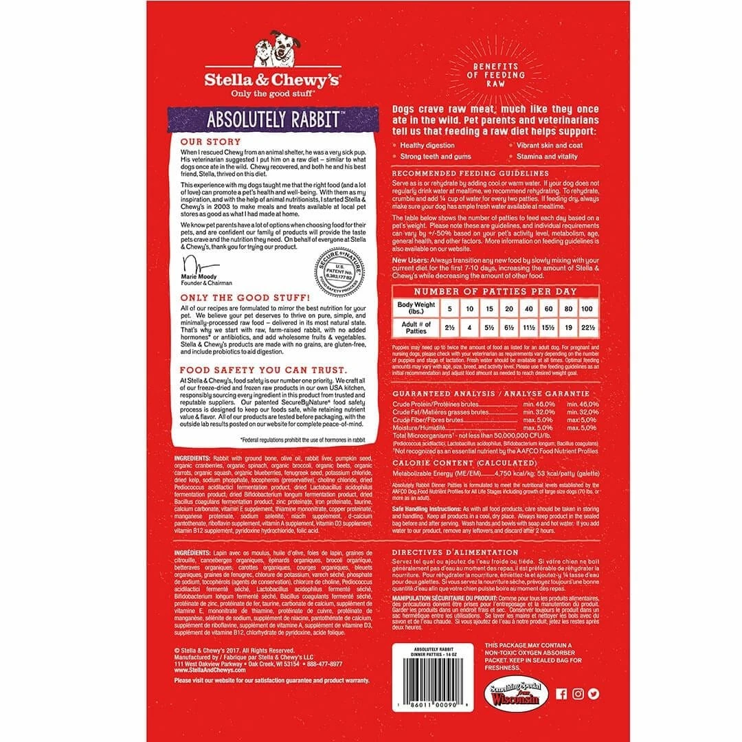 Stella & Chewy's Absolutely Rabbit Dinner Patties Freeze-Dried Raw Dog Food 4 Stella & Chewy's Absolutely Rabbit Dinner Patties Freeze-Dried Raw Dog Food - Image 2