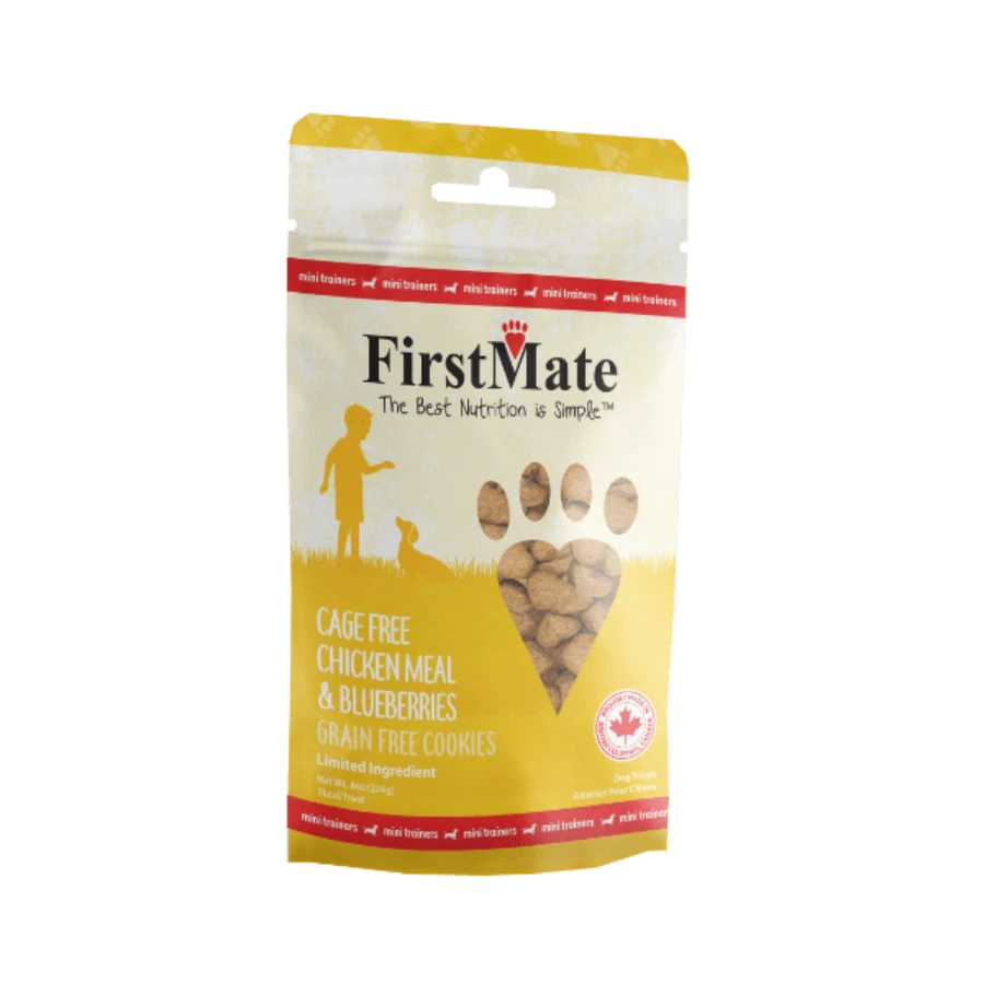 FirstMate Cage Free Chicken & Blueberry Mini Trainers Dog Treats, 8 Oz 3 FirstMate Cage Free Chicken & Blueberry Mini Trainers Dog Treats, 8 Oz