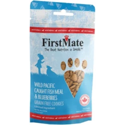 FirstMate Wild Pacific Caught Fish Meal & Blueberry Mini Trainers Dog Treats, 8 Oz
