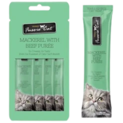 Fussie Cat Puree Cat Treats Mackerel & Beef