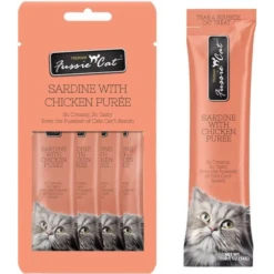 Fussie Cat Puree Cat Treats Sardine & Chicken 2oz