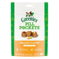 Greenies Pill Pockets Canine Chicken Flavor Dog Treats, 30 Capsules