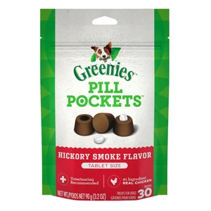 Greenies Pill Pockets Canine Hickory Smoke Flavor Dog Treats, 30 Capsules 3 Greenies Pill Pockets Canine Hickory Smoke Flavor Dog Treats, 30 Capsules