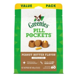 Greenies Pill Pockets Canine Peanut Butter Flavor Dog Treats, 60 Capsules