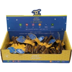 Honey I'm Home 6" Buffalo Bully Sticks Natural Honey Coated Chews Grain-Free Dog Treats Bulk