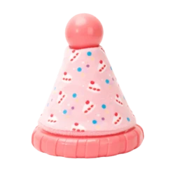 Hugsmart Pet Yappy Birthday Pink Party Hat Rubber Dog Toy