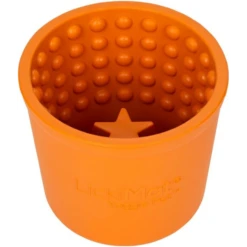 Innovative Pet Products Lickimat Yogie Mat Treat Dispenser Orange For Dogs