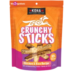 Koha Crunchy Sticks Air Dried Chicken & Rice Recipe Dog Treats 10.58 Oz