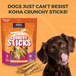 Koha Crunchy Sticks Air Dried Chicken & Rice Recipe Dog Treats 10.58 Oz -Mutts And Co-us KohaCrunchySticksAirDriedChicken RiceRecipeDogTreats10.58oz3
