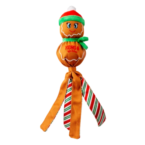 Kong Holiday Gingerbread Wubba Dog Toy Large 3 Kong Holiday Gingerbread Wubba Dog Toy Large