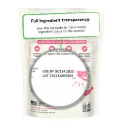 Open Farm Better Biscuits Dog Treats Salmon & Oatmeal 8 Oz -Mutts And Co-us LabelBackOpenFarmBetterBiscuitsDogTreatsSalmon Oatmeal8oz