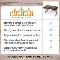 MAINEVENT Farmhouse Raised Dog Bowl Stand - Brown 12 MAINEVENT Farmhouse Raised Dog Bowl Stand - Brown -Mutts And Co-us MAINEVENTFarmhouseRaisedDogBowlStand Brown 2