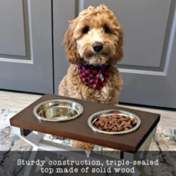 MAINEVENT Farmhouse Raised Dog Bowl Stand - Brown 11 MAINEVENT Farmhouse Raised Dog Bowl Stand - Brown -Mutts And Co-us MAINEVENTFarmhouseRaisedDogBowlStand Brown 3