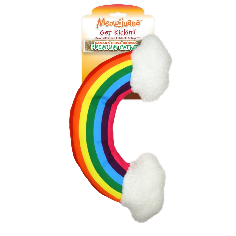 Meowijuana Get Kickin' Refillable Rainbow Kicker Catnip Cat Toy 3 Meowijuana Get Kickin' Refillable Rainbow Kicker Catnip Cat Toy