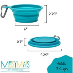 Messy Mutts Collapsible Bowl Blue 5 Messy Mutts Collapsible Bowl Blue -Mutts And Co-us MessyMuttsCollapsibleBowlBlue 1