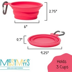 Messy Mutts Collapsible Bowl Watermelon 7 Messy Mutts Collapsible Bowl Watermelon -Mutts And Co-us MessyMuttsCollapsibleBowlWatermelon 2