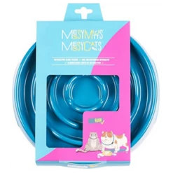 Messy Mutts Interactive Slow Feeder Dog & Cat Bowl Blue